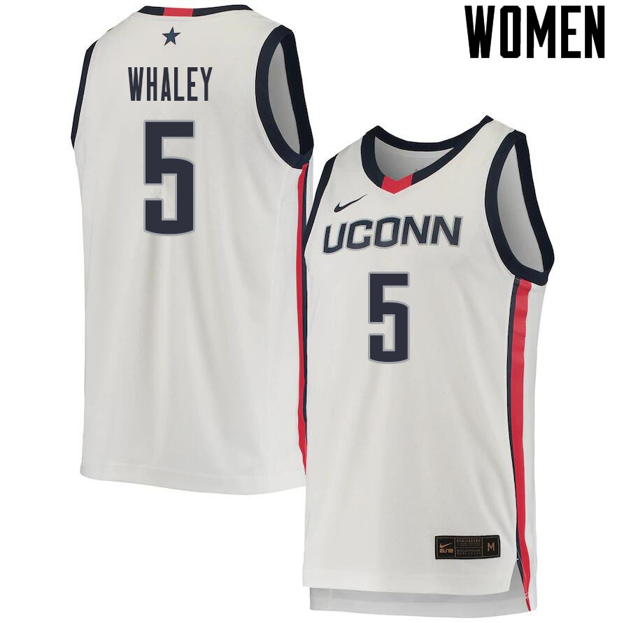 2021 Women #5 Isaiah Whaley Uconn Huskies College Basketball Jerseys Sale-White